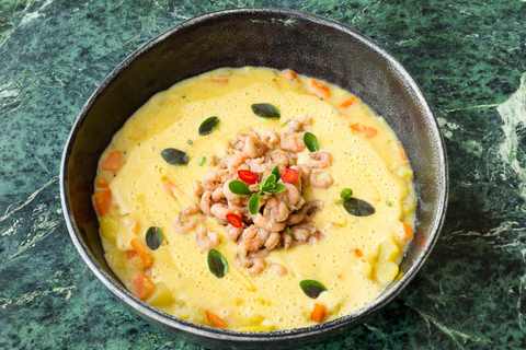 Kartoffelsuppe mit Krabben