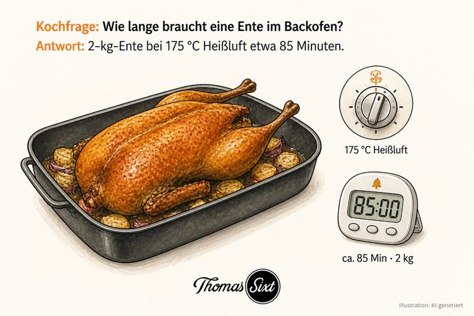 Grafik Garzeit Ente im Backofen bei 175 Grad Heißluft